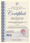  Certifikát ČSN EN ISO 9001:2009 